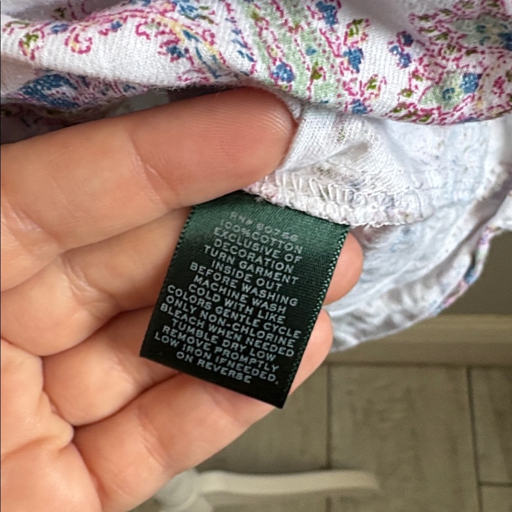 [Lauren Ralph Lauren] Paisley Pajama Shirt - Size Medium - Picture 4 of 4